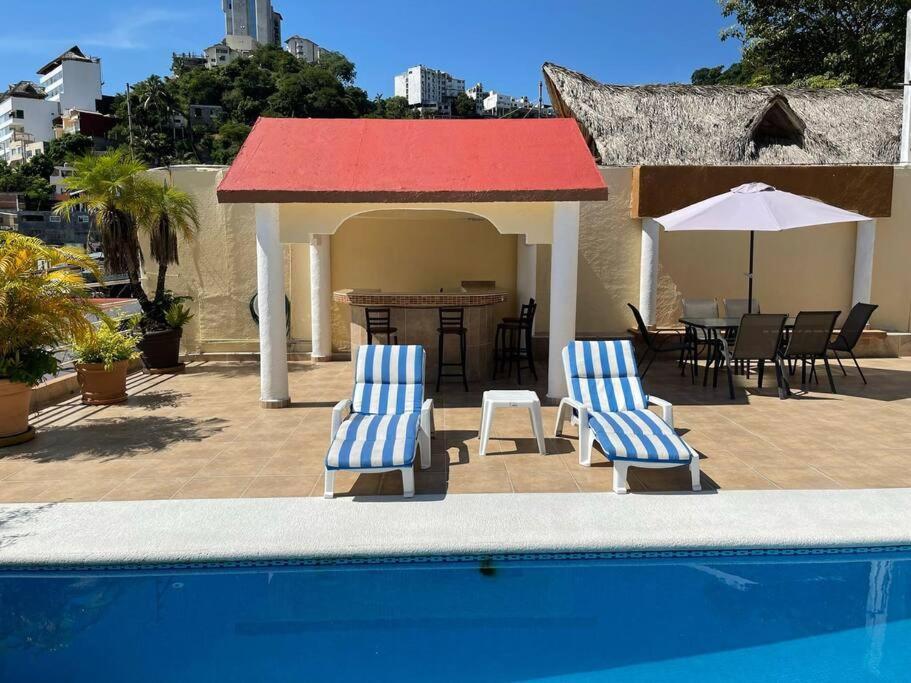 Blue Coast With Pool And Ocean View 10 To 35 P Villa Акапулко Екстериор снимка